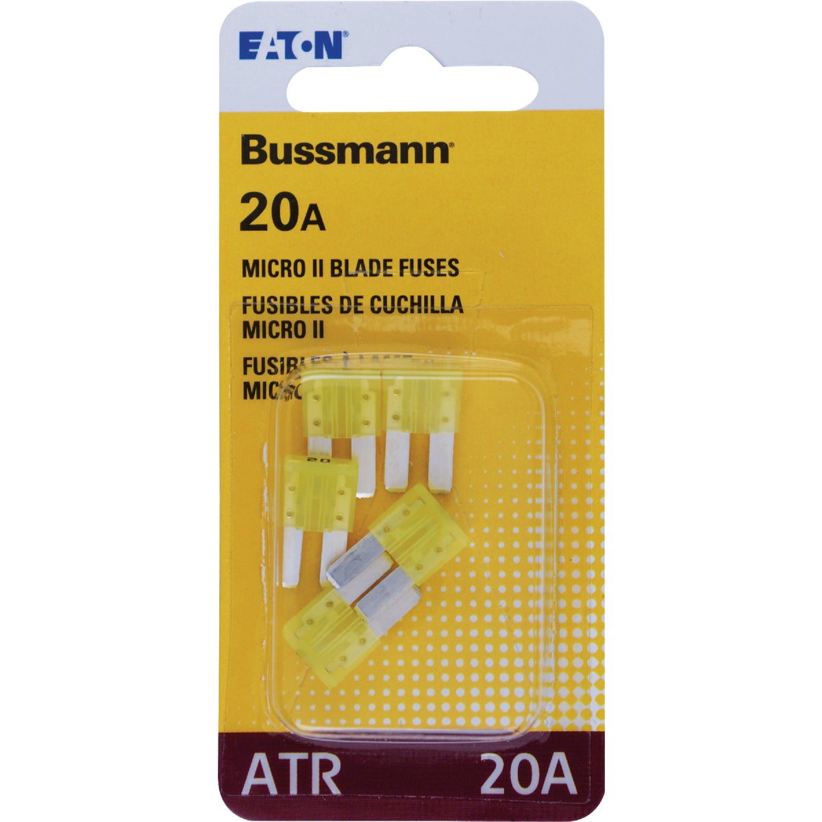 Bussmann 20A 32V ATR Non Indicating Blade Fuse, Yellow (5-Pack)