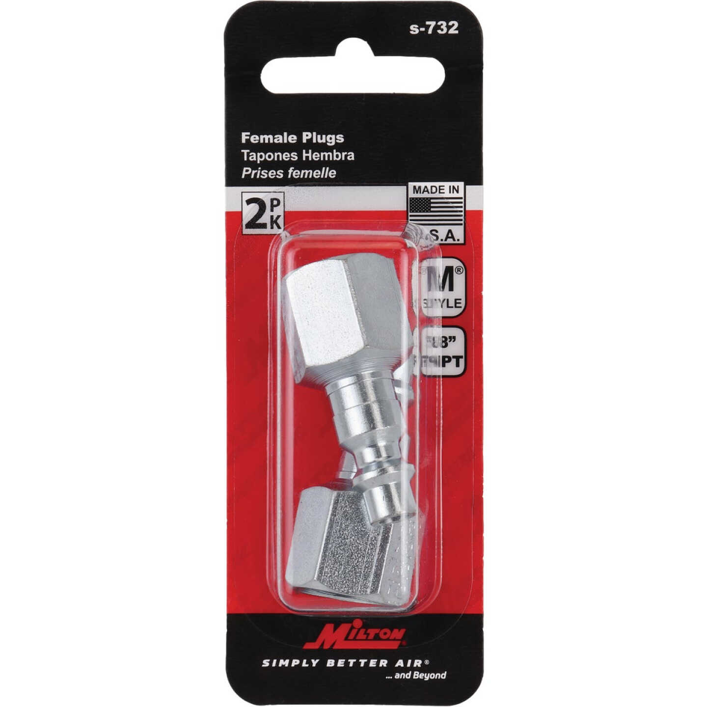 Milton 3/8 In. FNPT M-Style Plug (2-Pack) Image 1