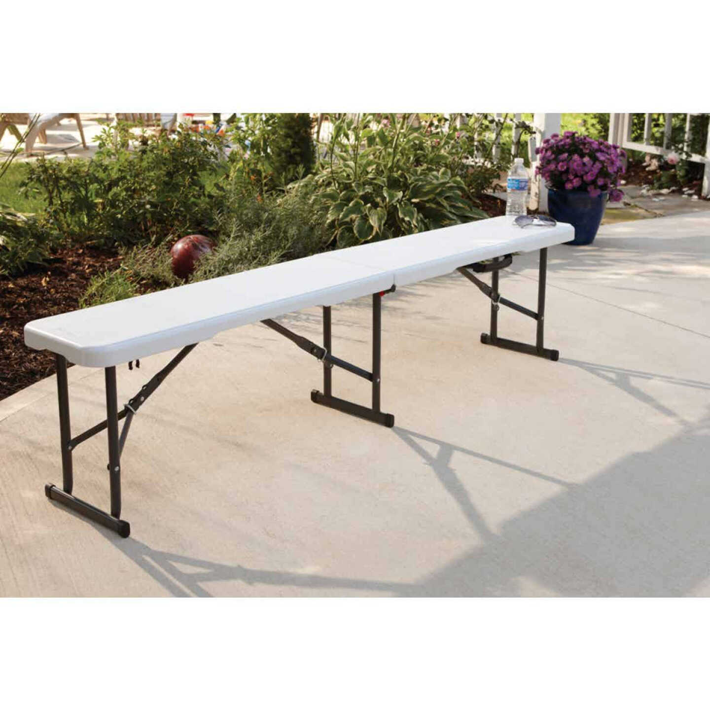 Lifetime 6 Ft. White Granite Fold-In-Half Bench Image 5