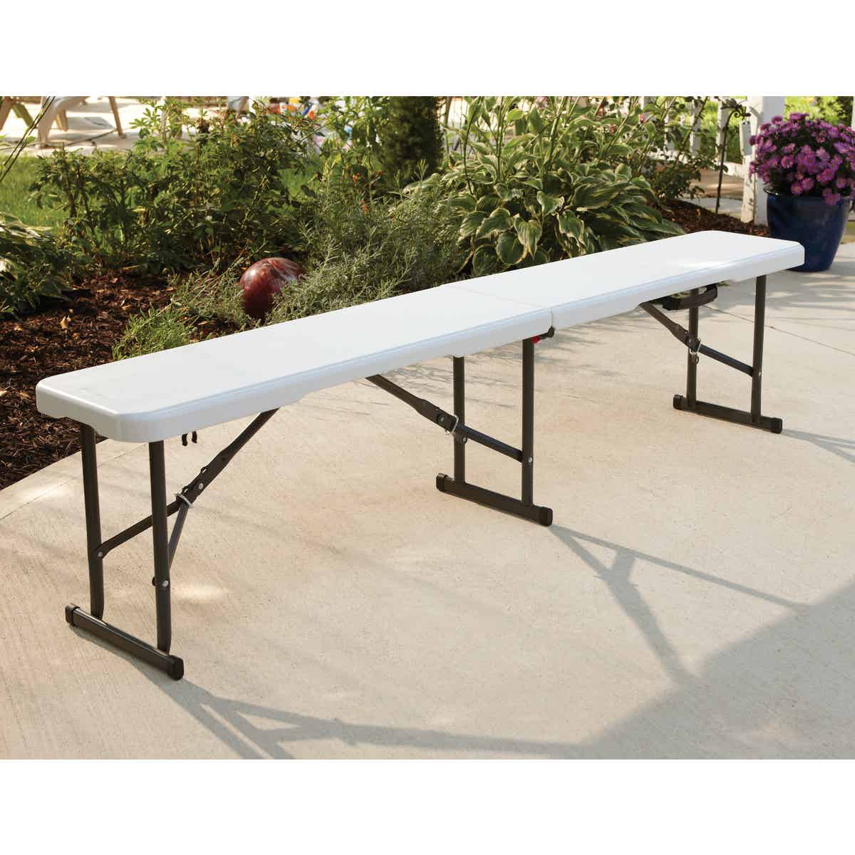 Lifetime 6 Ft. White Granite Fold-In-Half Bench Image 7