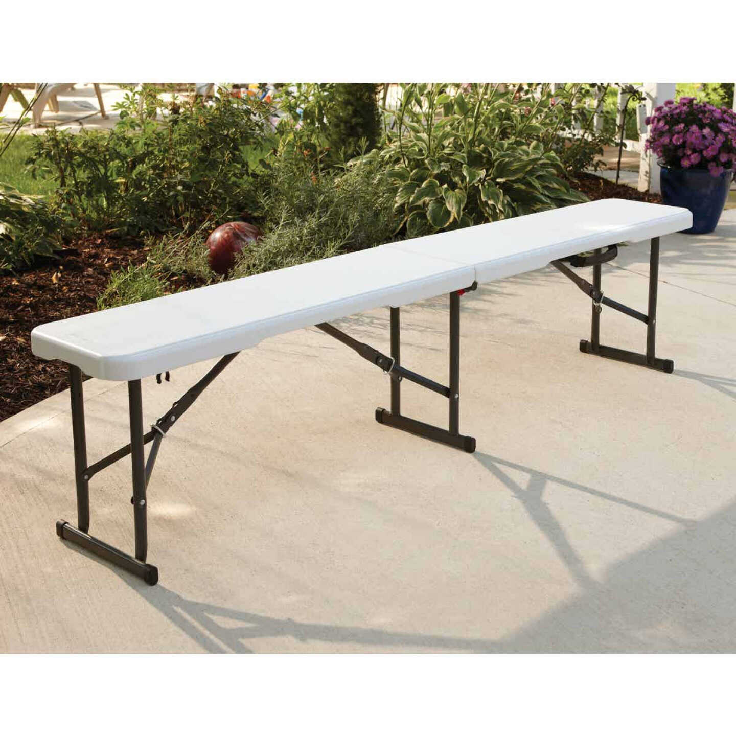Lifetime 6 Ft. White Granite Fold-In-Half Bench Image 7