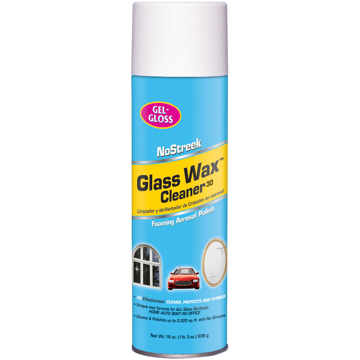 Gel-Gloss 19 Oz. Glass Wax Cleaner Aerosol