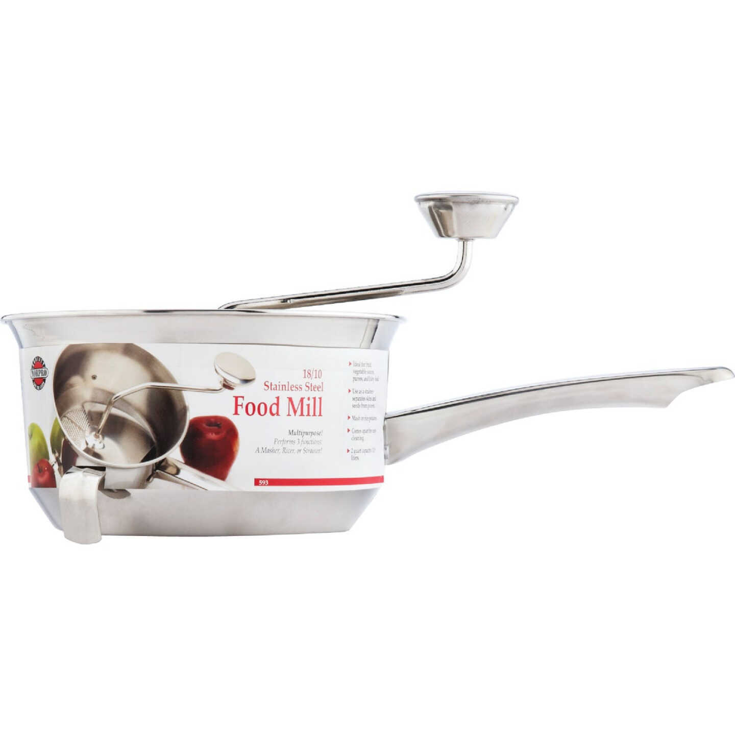 Norpro 2 Qt. Stainless Steel Food Mill Image 3