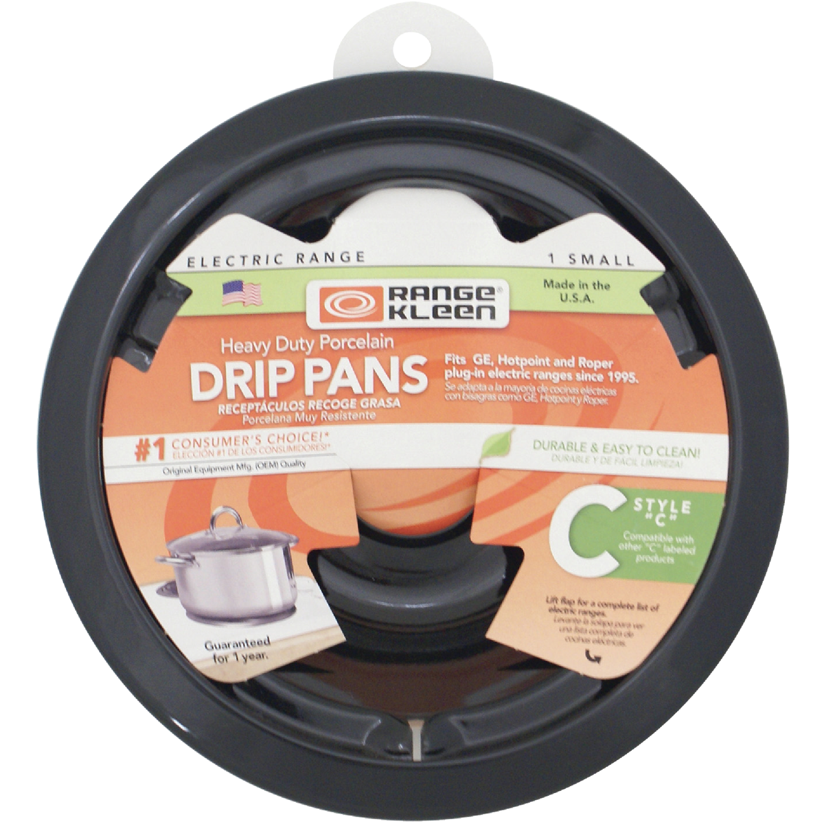 Range Kleen Electric 6" Style C Round Black Drip Pan Image 1
