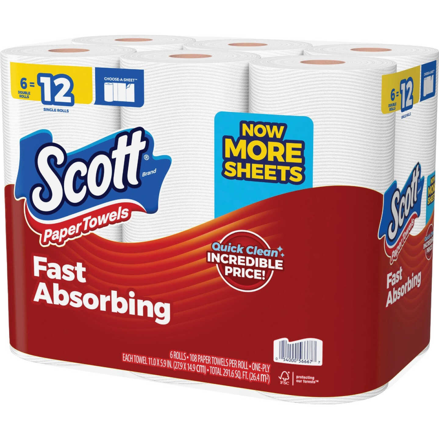 Scott Choose-A-Sheet Paper Towel (6 Double Rolls) Image 2