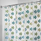 iDesign York Graphic 72 In. x 72 In. Blue/Green Fish Eva Shower Curtain Image 1