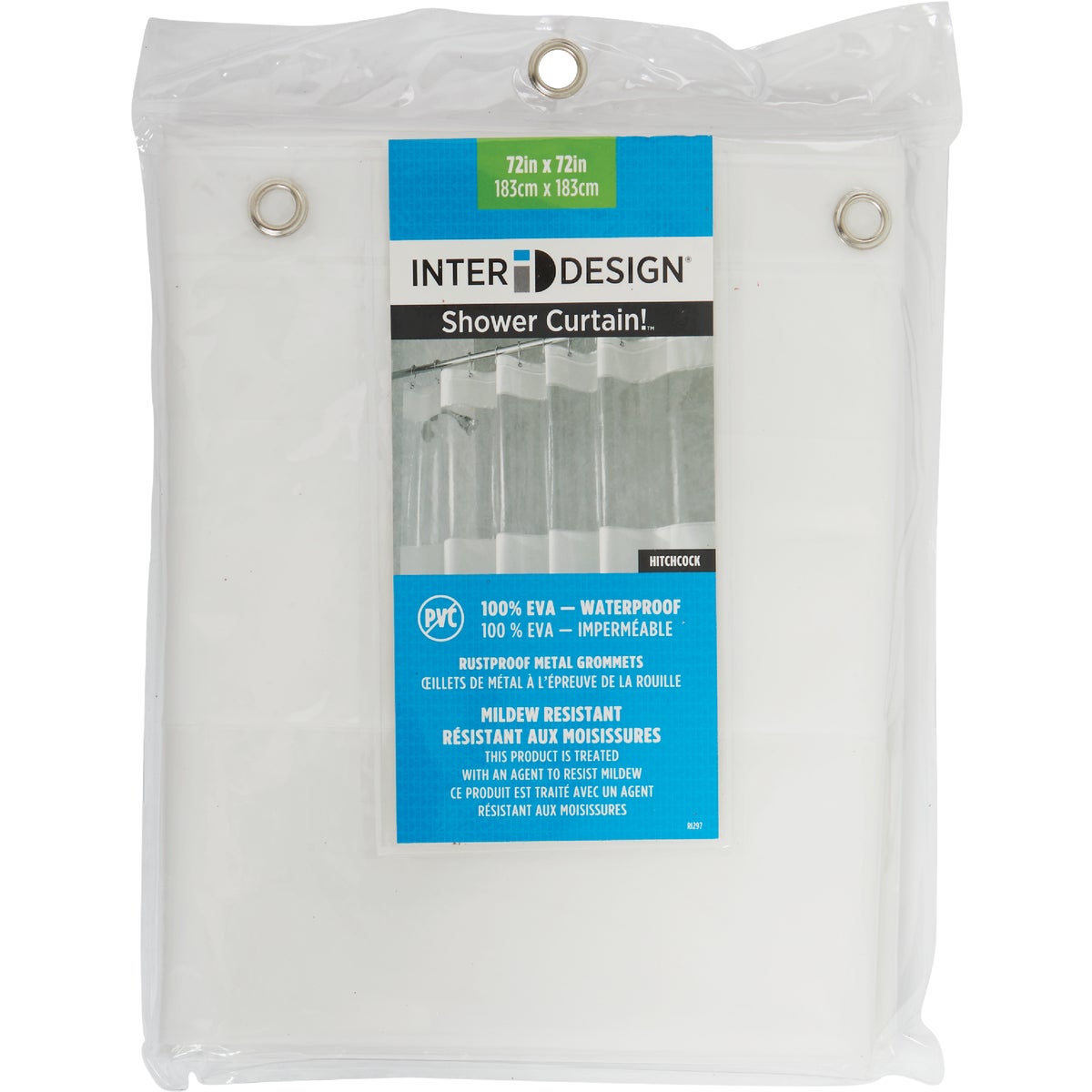 iDesign York Graphic 72 In. x 72 In. Frosted/Clear Eva Shower Curtain Image 2