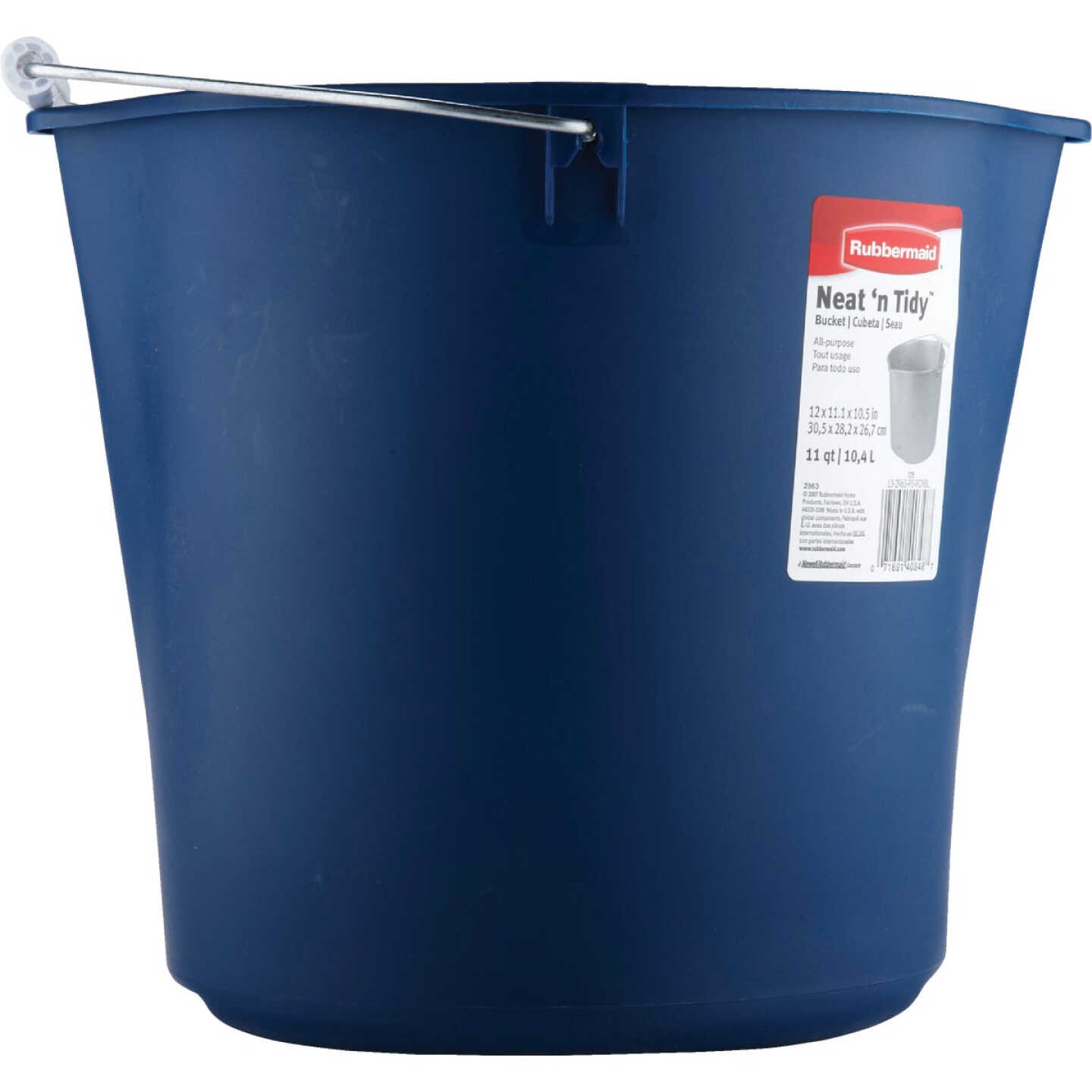 Rubbermaid Neat 'N Tidy 11 Qt. Royal Blue Bucket Image 2