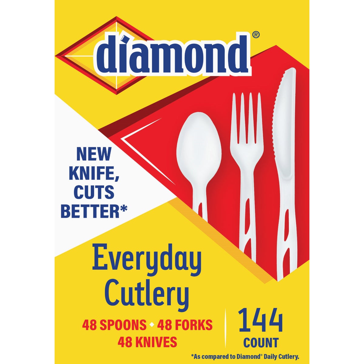Diamond Heavy-Duty Plastic Cutlery Set (144-Piece)