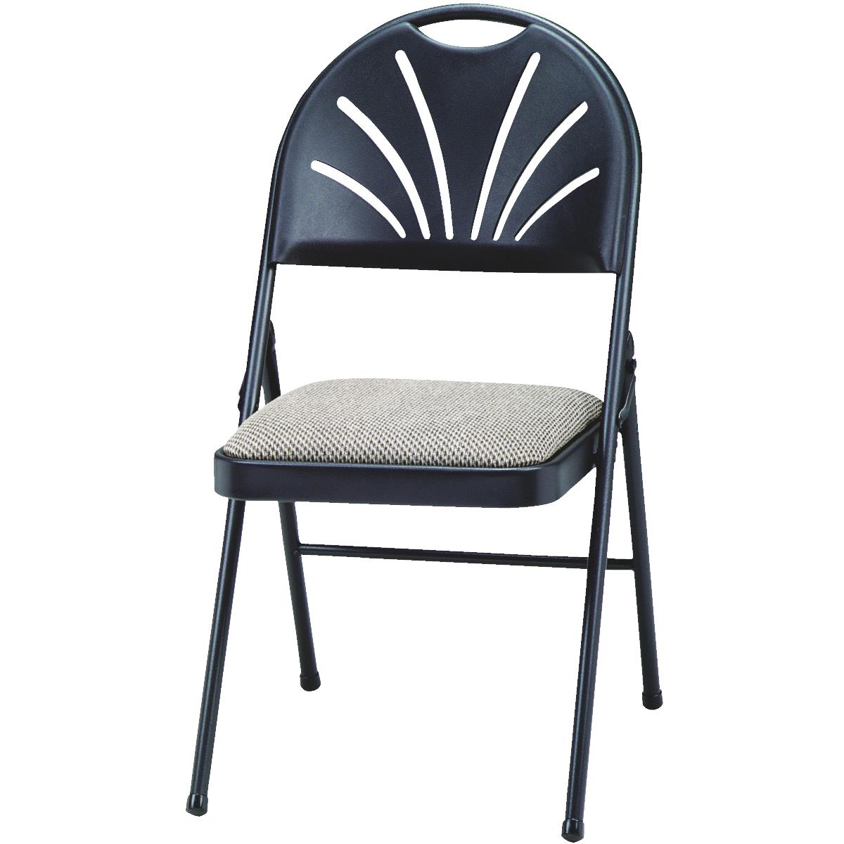 SuddenComfort Buff Fabric Hi-Back Folding Chair