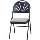 SuddenComfort Buff Fabric Hi-Back Folding Chair Image 1