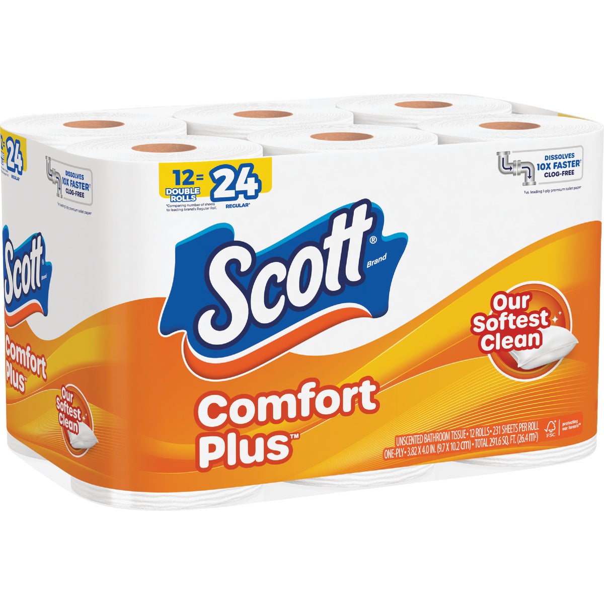 Scott Comfort Plus Extra Soft Toilet Paper (12 Double Rolls) Image 3