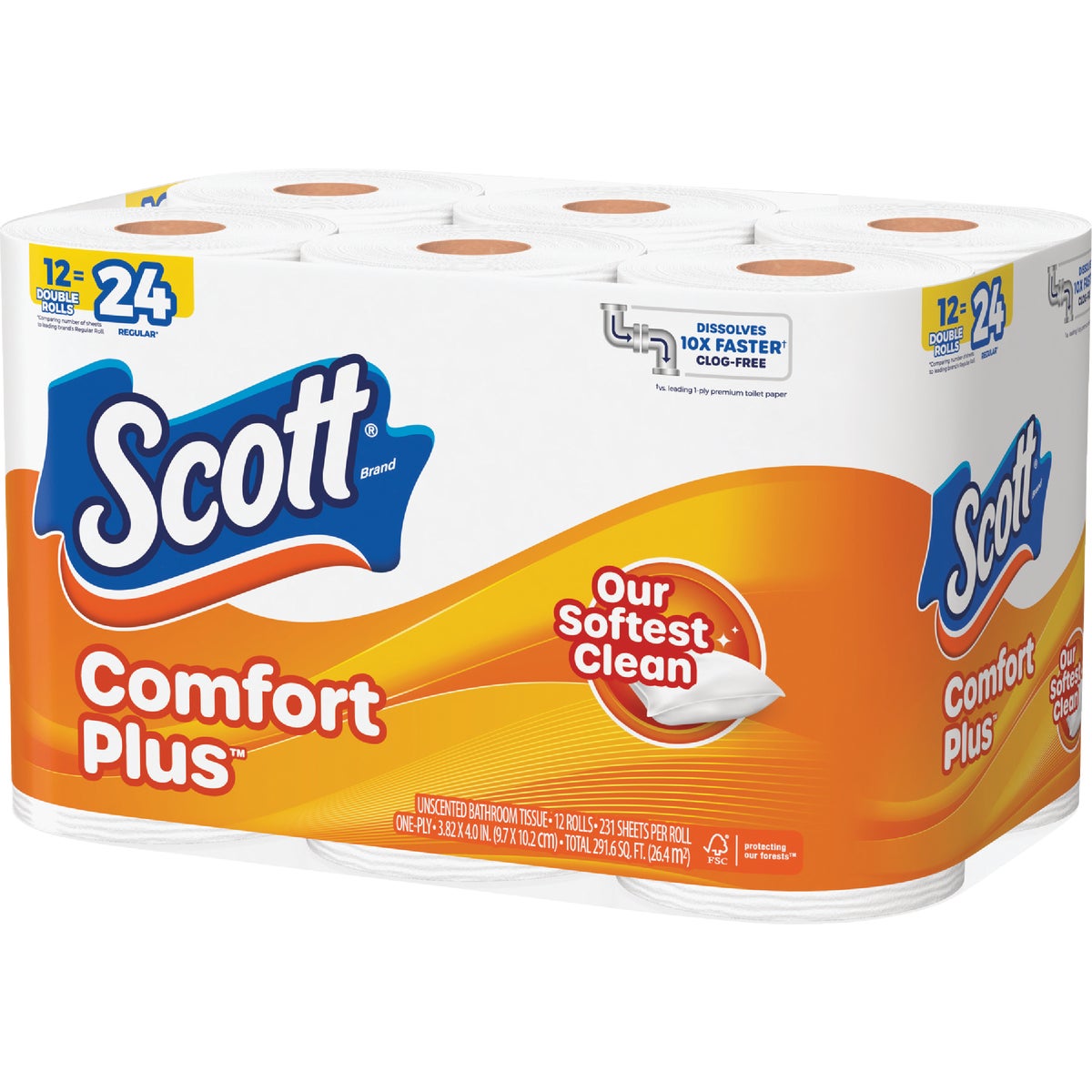 Scott Comfort Plus Extra Soft Toilet Paper (12 Double Rolls) Image 4