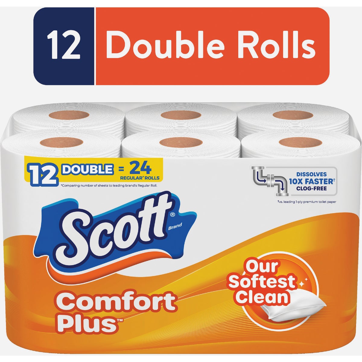 Scott Comfort Plus Extra Soft Toilet Paper (12 Double Rolls) Image 2