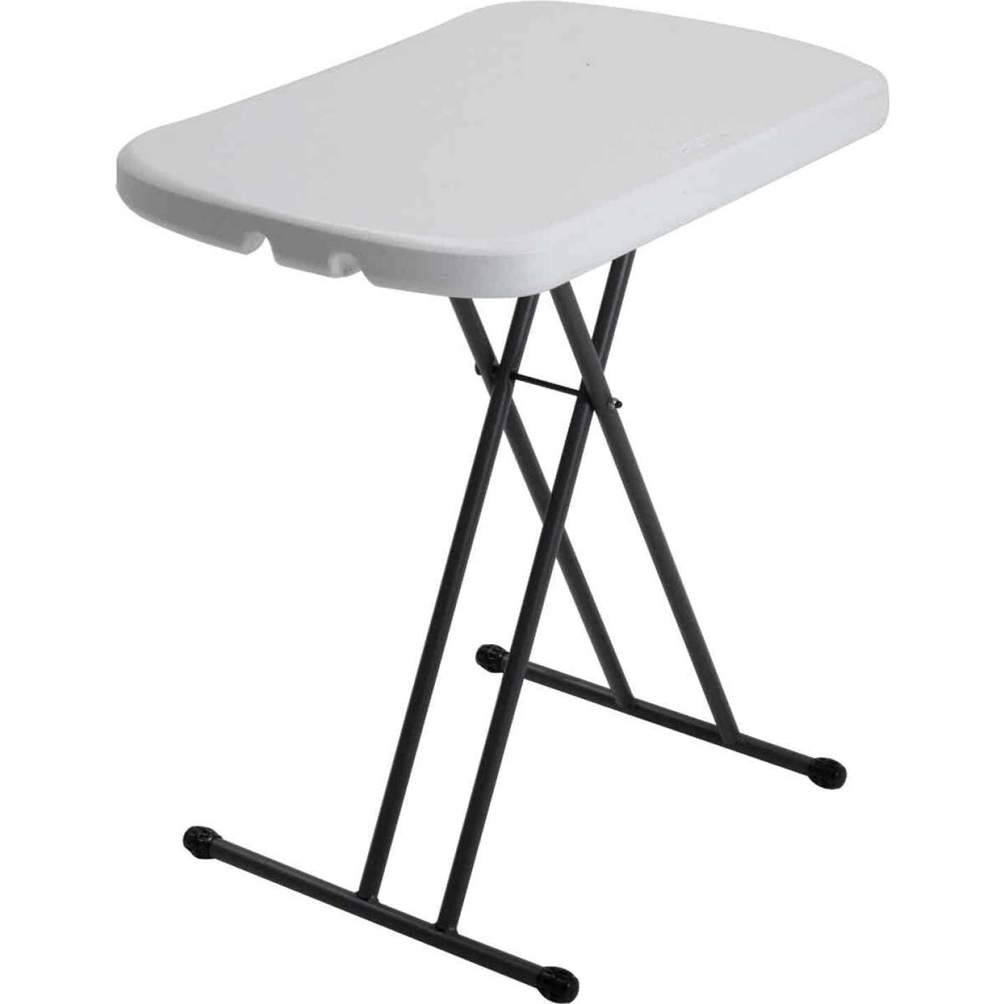 Lifetime 26 In. x 18 In. White Granite Personal Folding Table Image 1