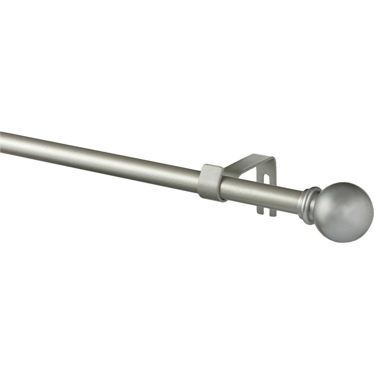 Kenney Chelsea 48 In. To 86 In. 5/8 In. Single Silver Curtain Rod Image 1