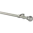 Kenney Chelsea 48 In. To 86 In. 5/8 In. Single Silver Curtain Rod Image 1