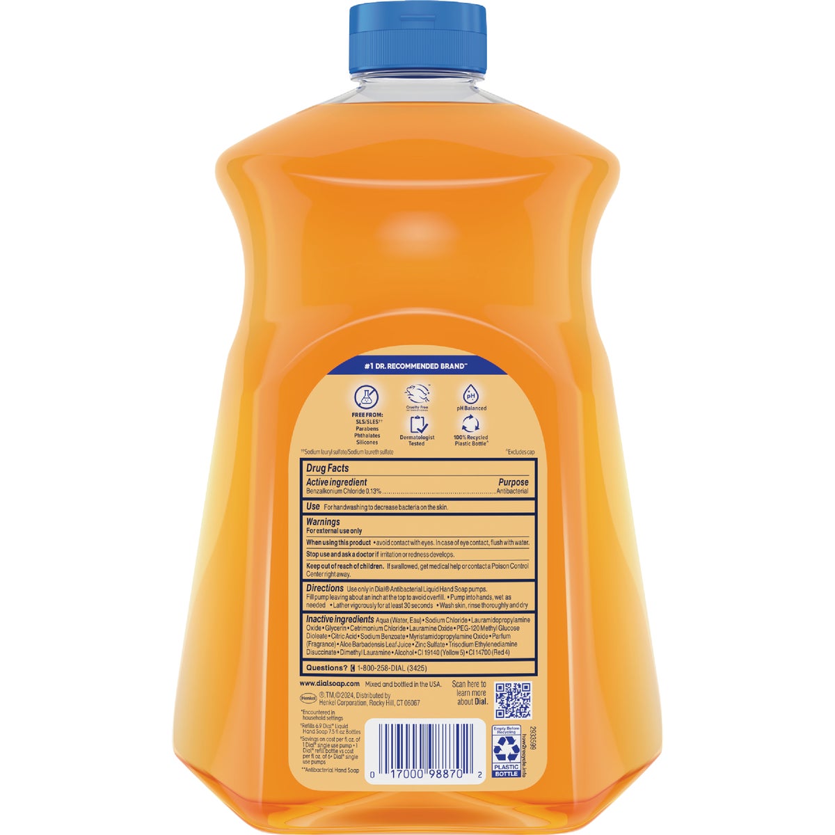 Dial Antibacterial Defense 52 Oz. Gold Liquid Hand Soap Refill Image 6