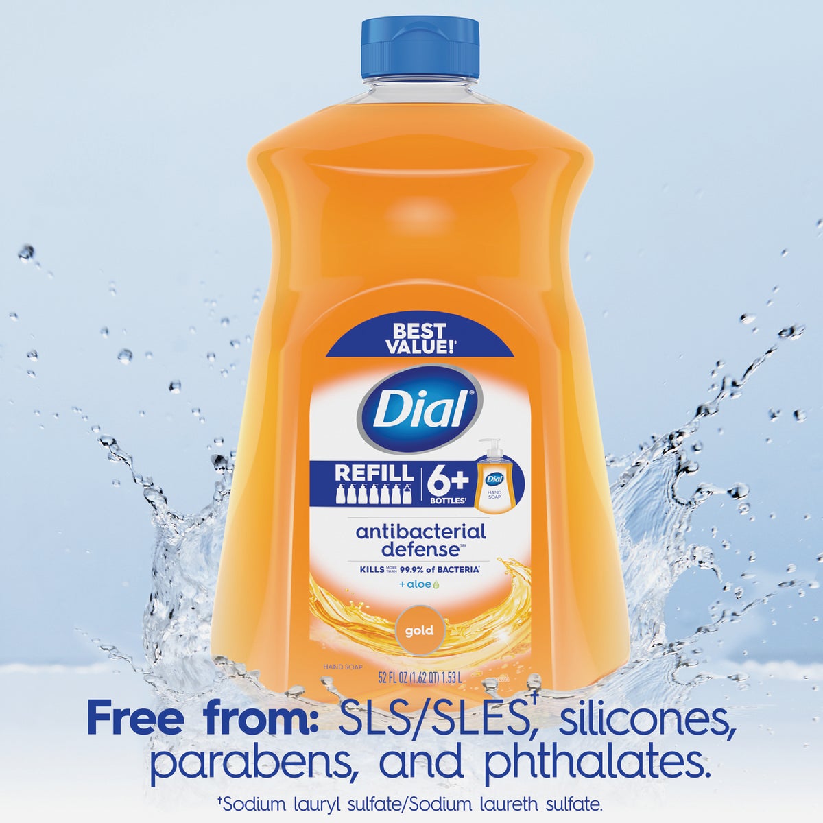 Dial Antibacterial Defense 52 Oz. Gold Liquid Hand Soap Refill Image 5