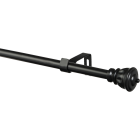 Kenney Kiera 28 In. To 48 In. 5/8 In. Single Black Curtain Rod Image 1
