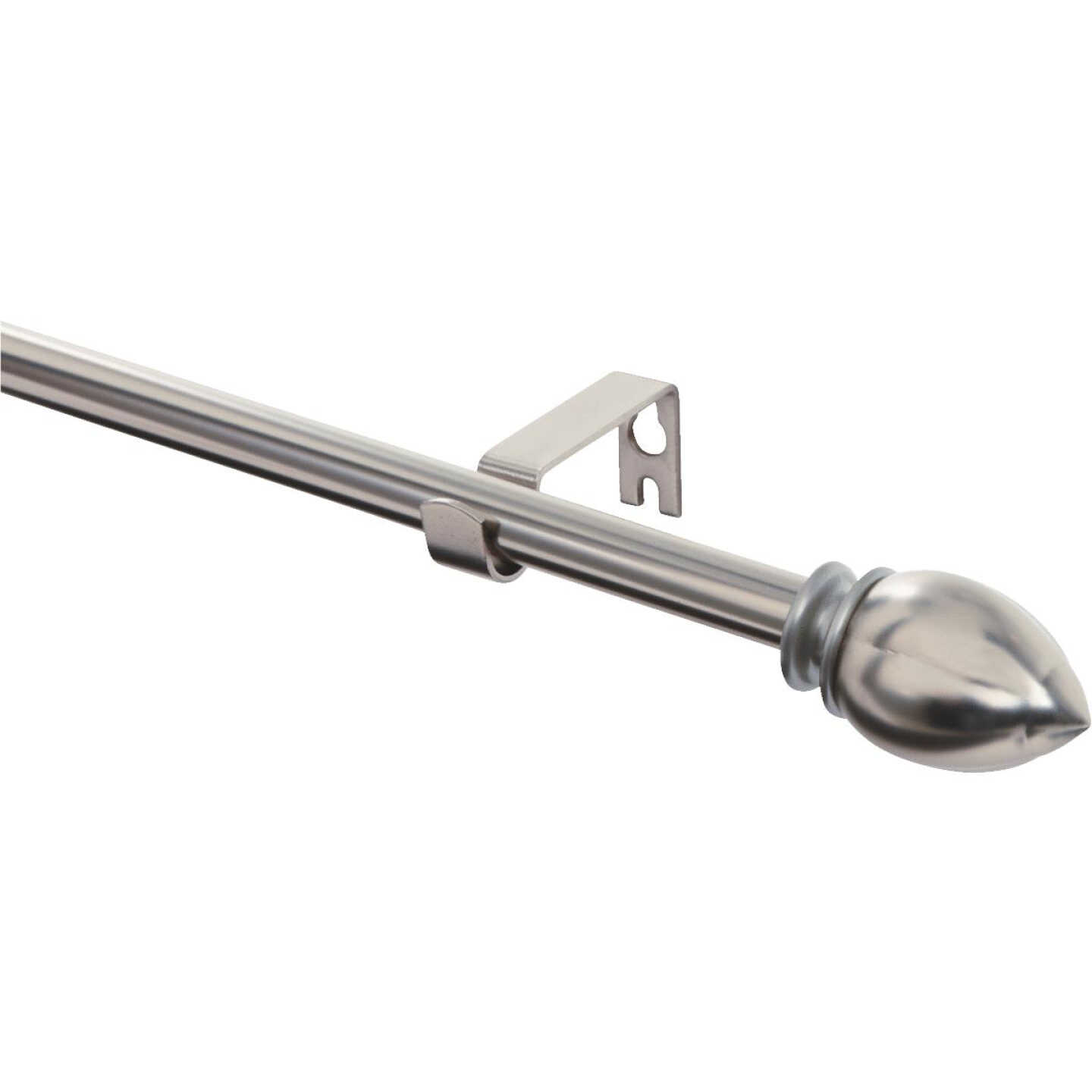 Levolor Egg 48 In. To 84 In. 5/8 In. Single Satin Nickel Curtain Rod Image 1