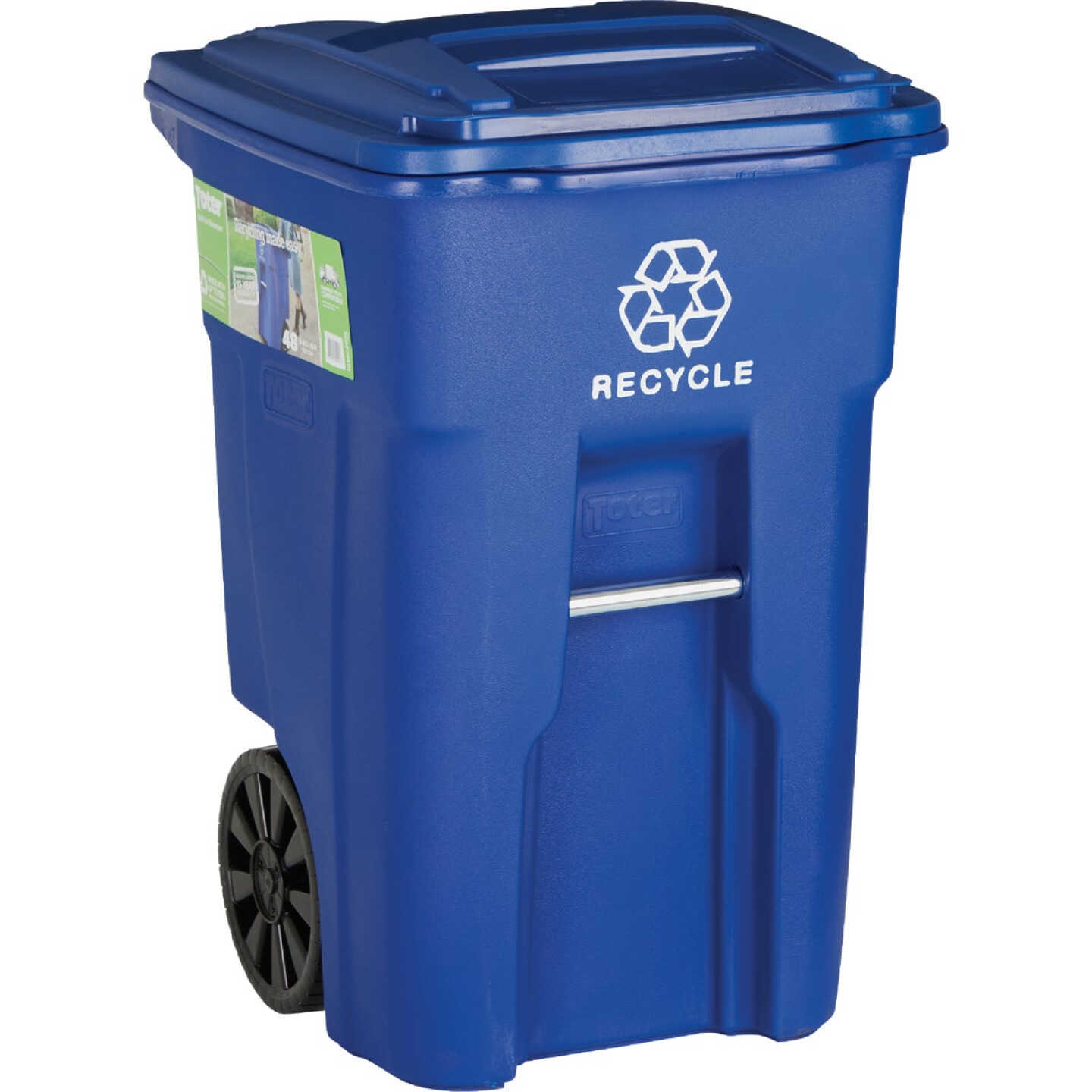 Toter 48 Gal. Recycling Trash Can with Lid Image 1