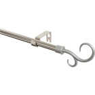 Levolor Scroll 28 In. To 48 In. 5/8 In. Single Curtain Rod, Satin Nickel Image 2