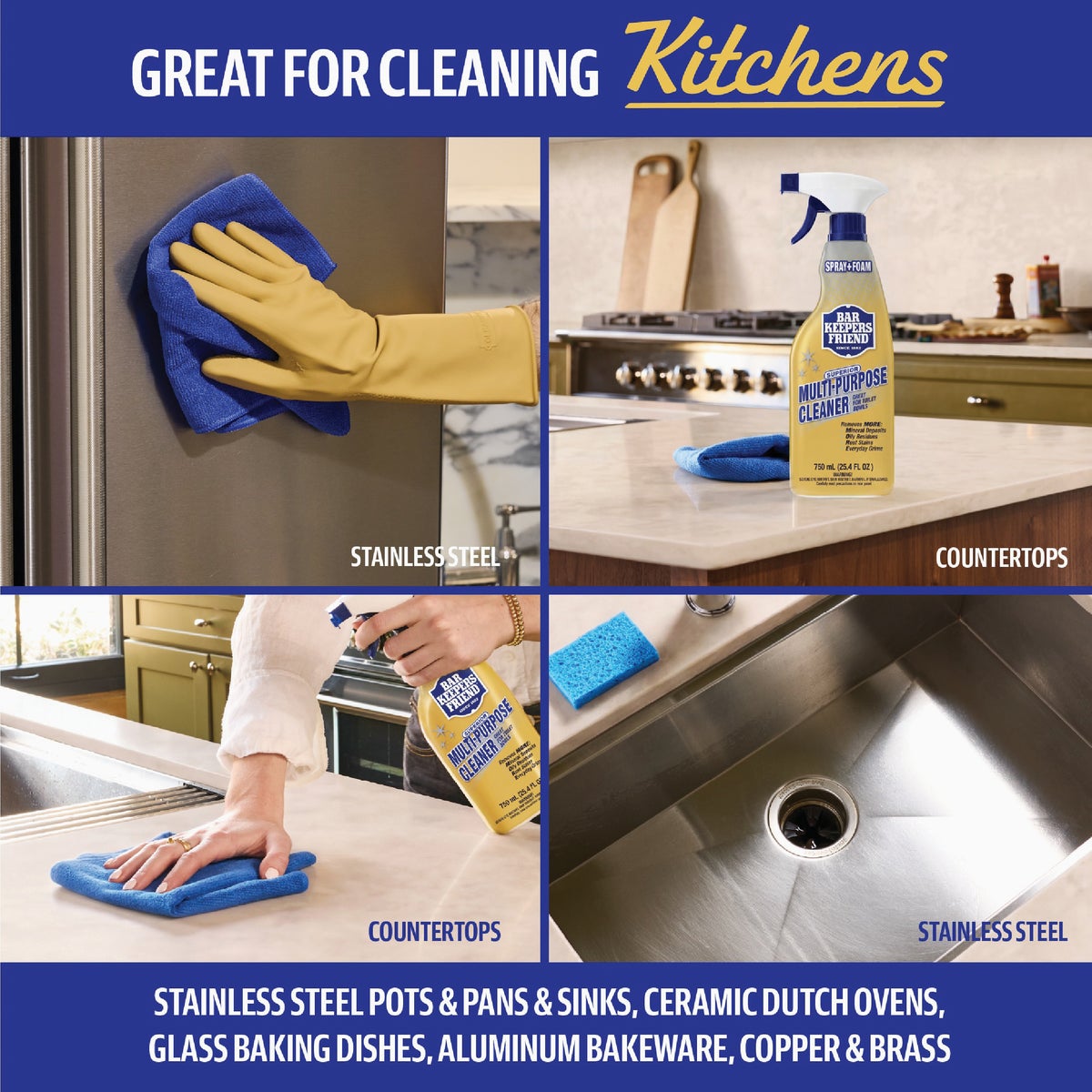 Bar Keepers Friend 25.4 Oz. Spray and Foam Multi-Purpose Cleaner Image 2