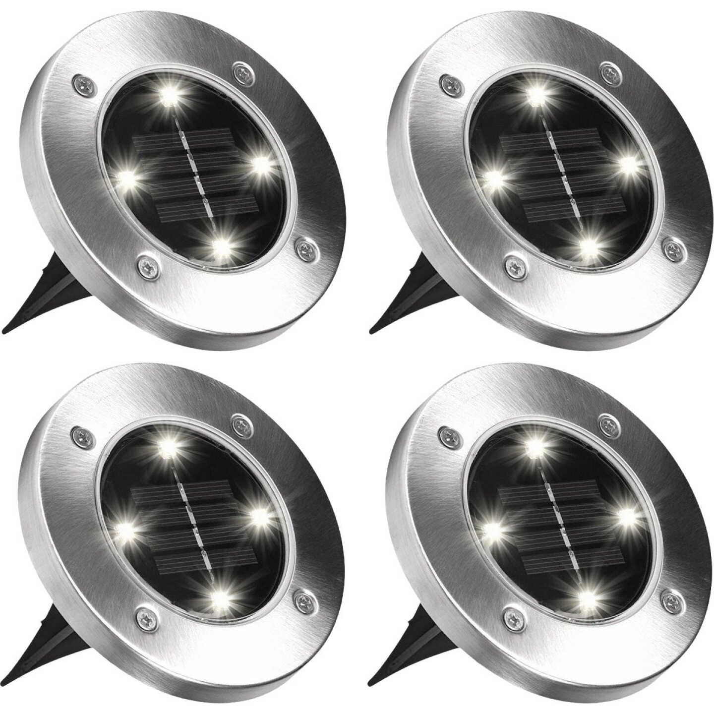 Bell+Howell Outdoor Solar LED Disk Lights (4-Pack) Image 1