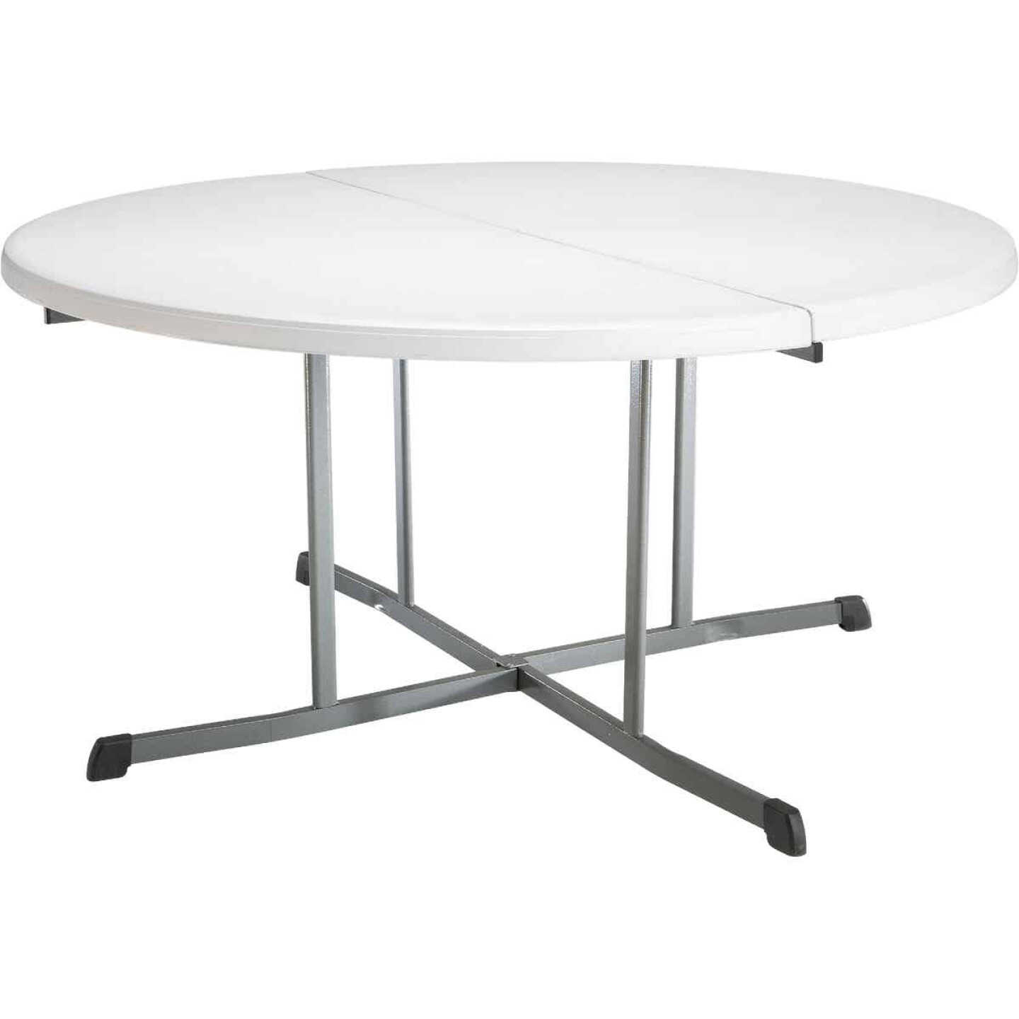Lifetime 5 Ft. White Granite Round Commercial Folding Table Image 1