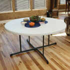 Lifetime 5 Ft. White Granite Round Commercial Folding Table Image 2