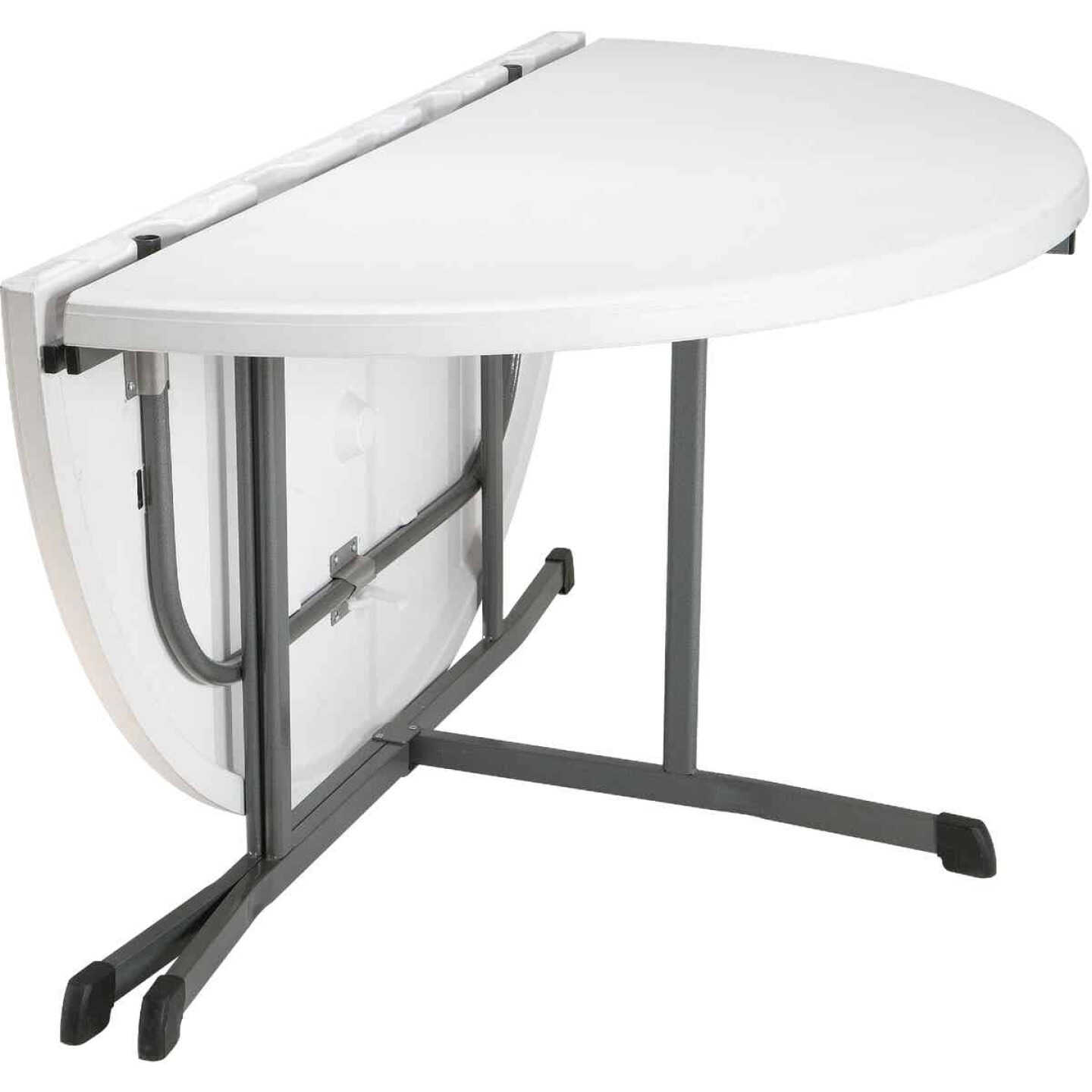 Lifetime 5 Ft. White Granite Round Commercial Folding Table Image 4