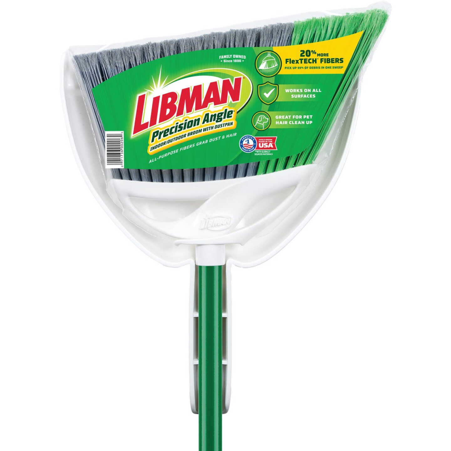 Libman 11 In. W. x 53.5 In. L. Precision Angle Broom with Dustpan Image 2