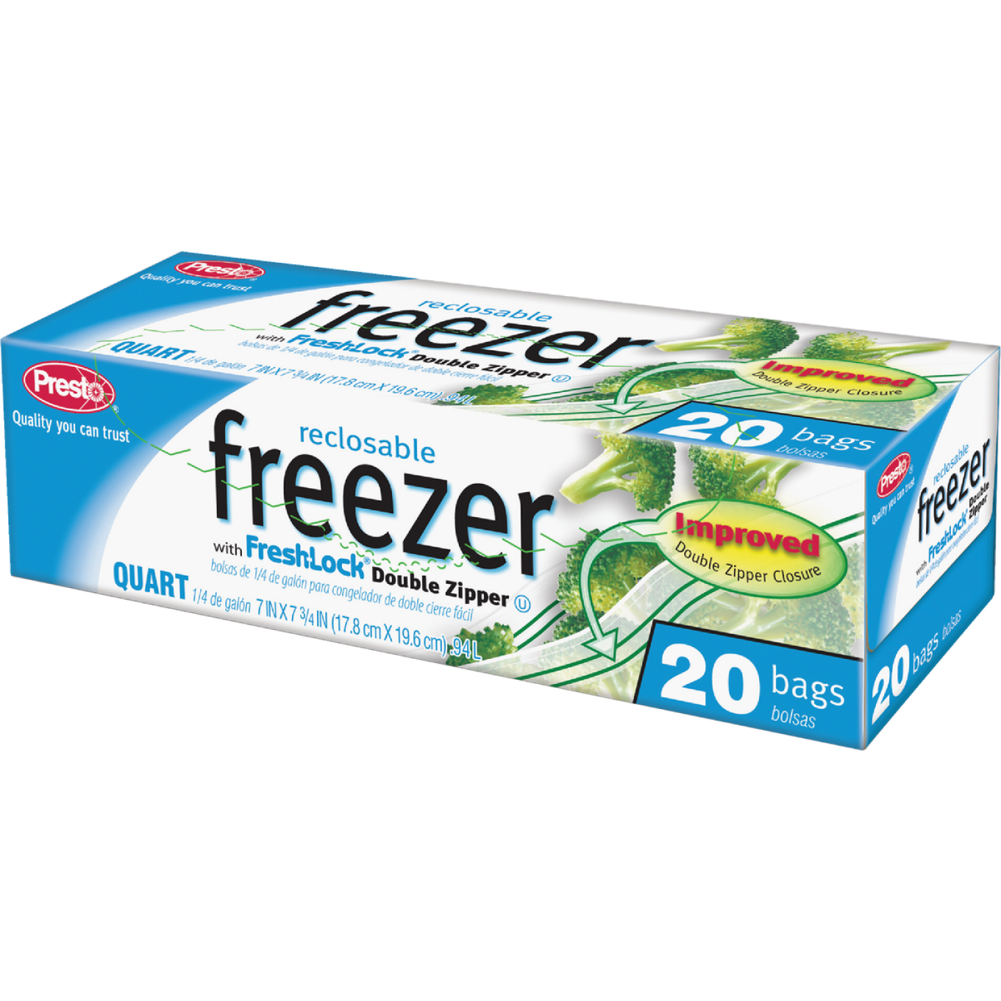 Presto 1 Qt. Reclosable Double Zipper Freezer Bag (20 Count) Image 1