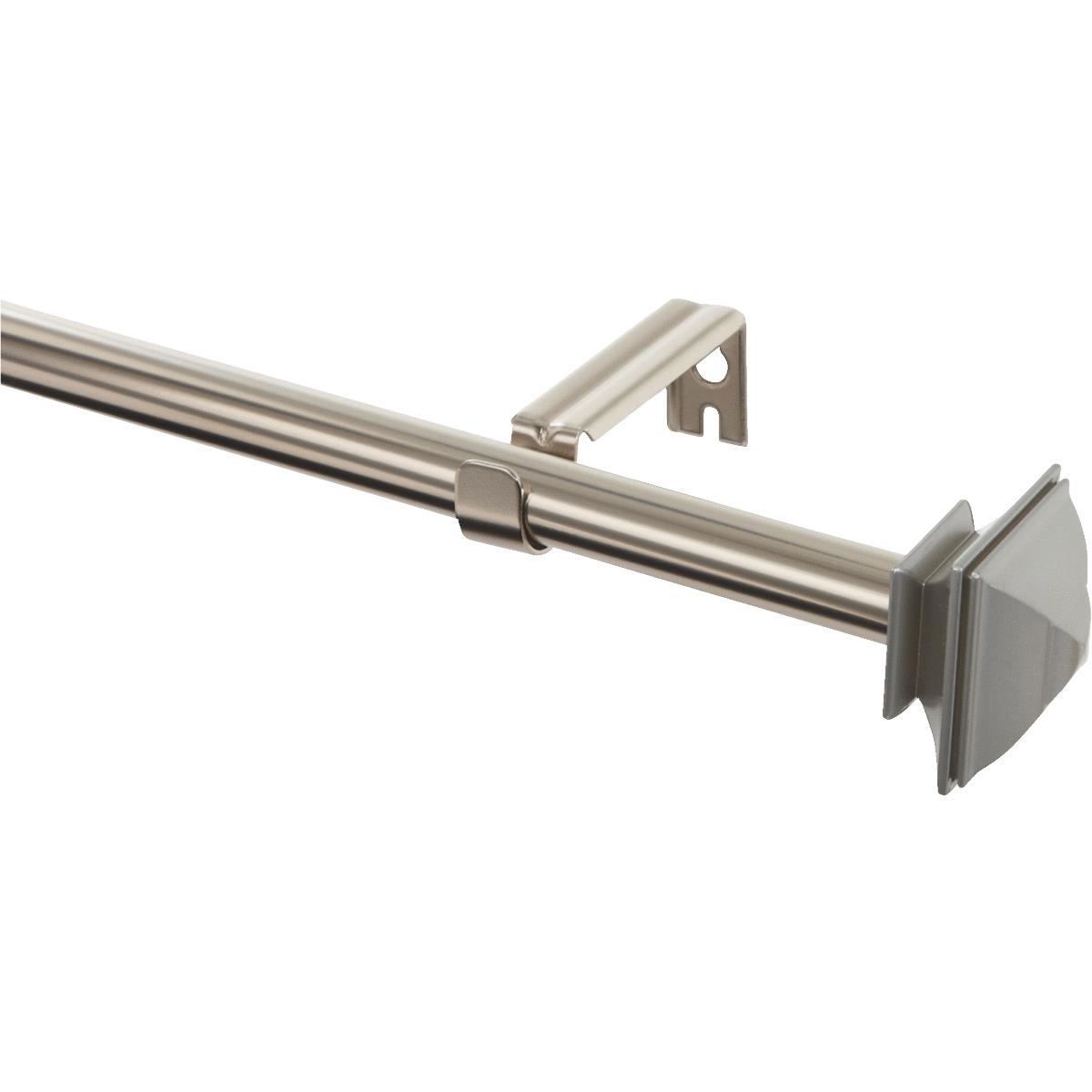 Levolor Classic Square 36 In. To 66 In. 3/4 In. Single Satin Nickel Curtain Rod