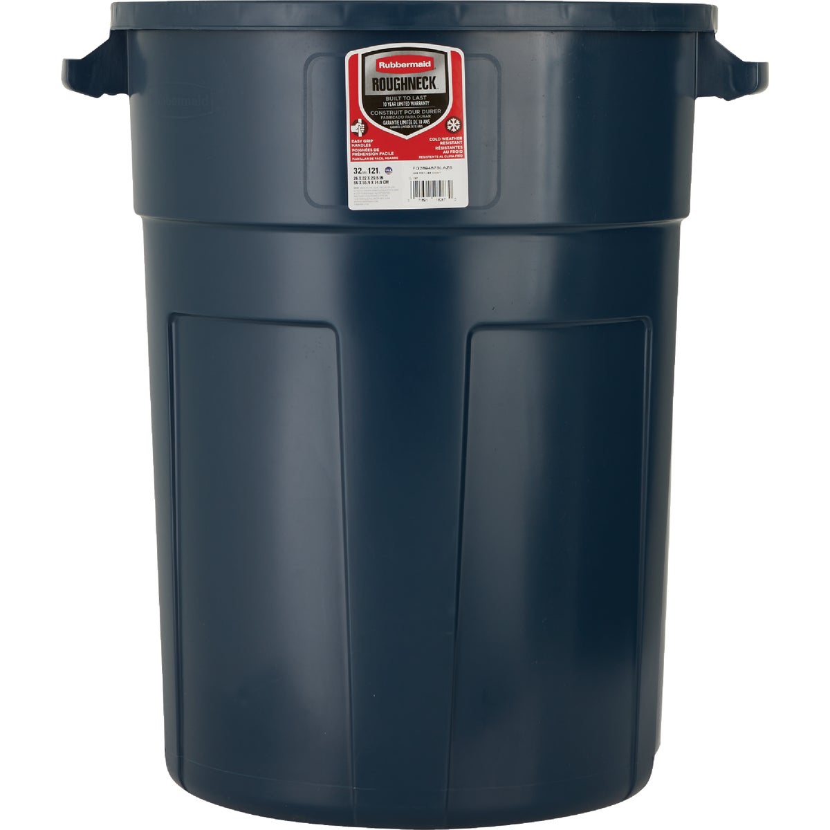 Rubbermaid Roughneck 32 Gal. Blue Trash Can with Lid Image 3
