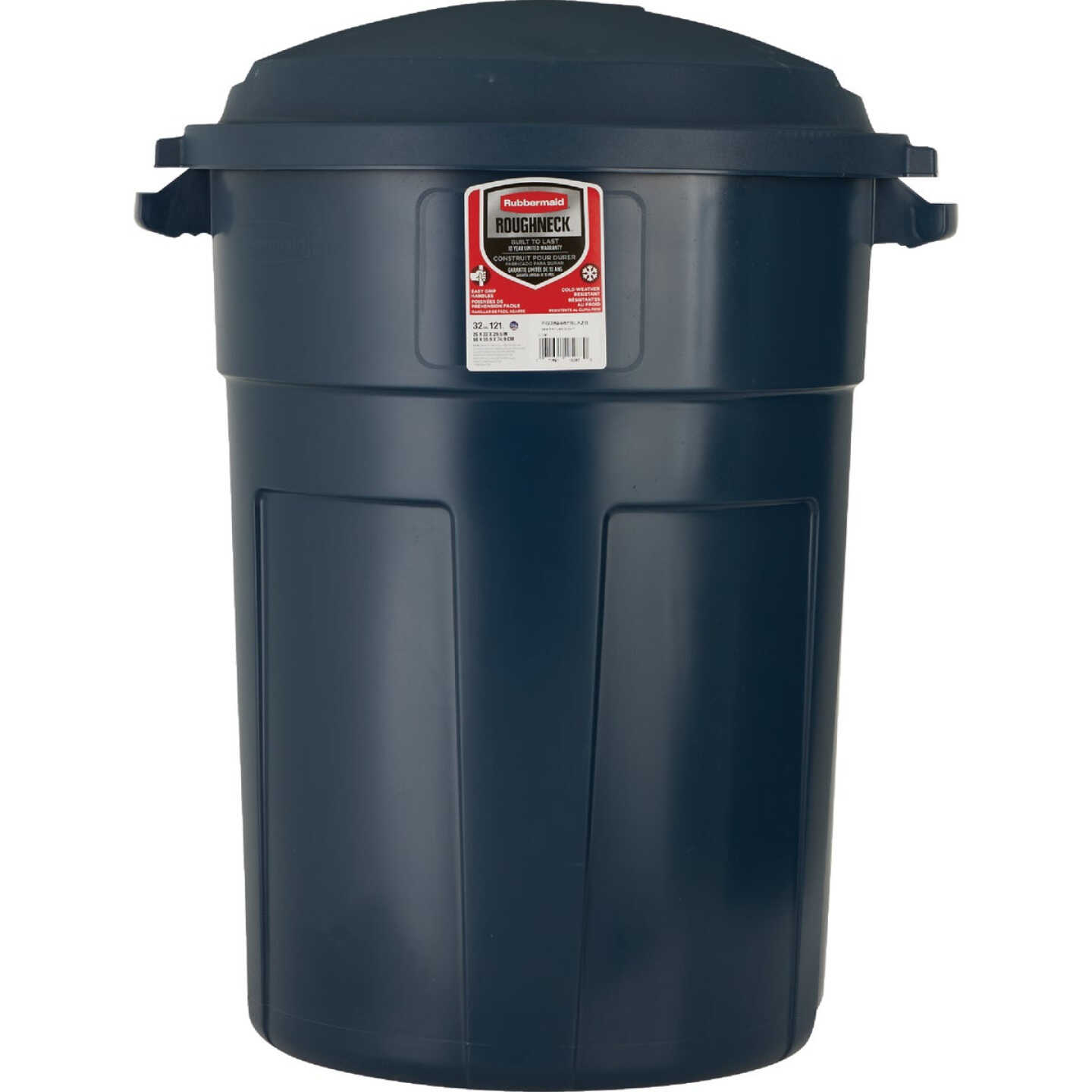 Rubbermaid Roughneck 32 Gal. Blue Trash Can with Lid Image 2