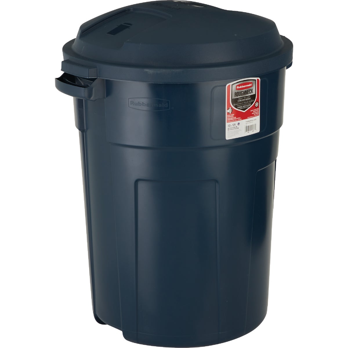 Rubbermaid Roughneck 32 Gal. Blue Trash Can with Lid