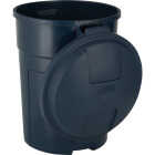 Rubbermaid Roughneck 32 Gal. Blue Trash Can with Lid Image 4