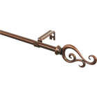 Levolor 3/4 In. Scroll 66 In. To 120 In. 3/4 In. Single Brushed Sienna Curtain Rod Image 1