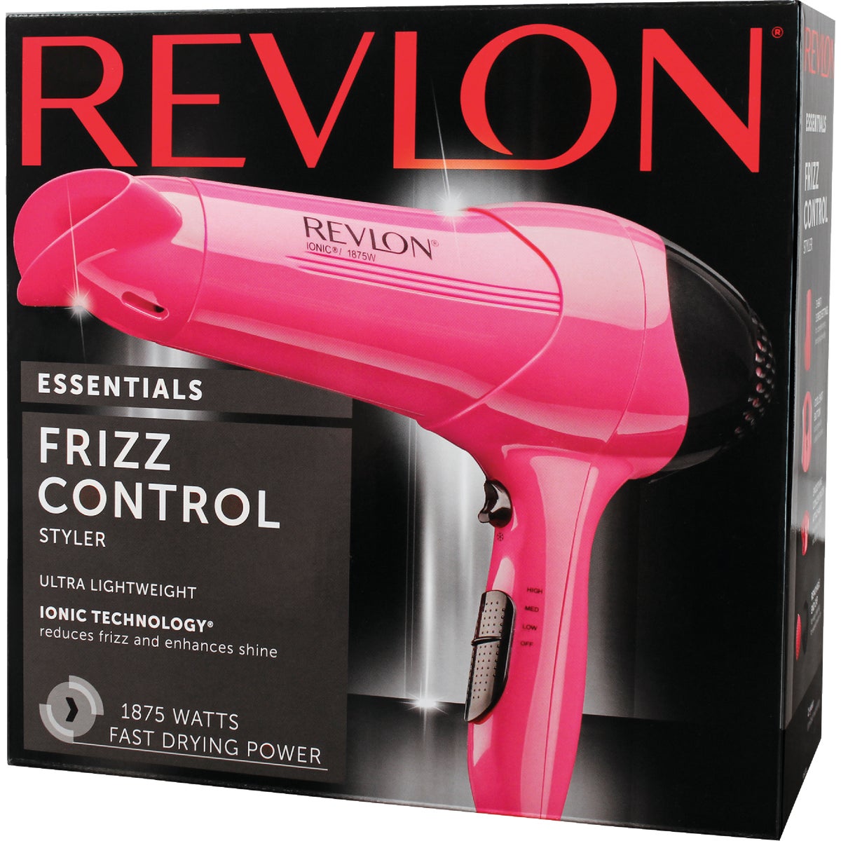 Revlon Frizz Control Styler 1875W Pink 3 Heat 3 Speed Hair Dryer Image 2