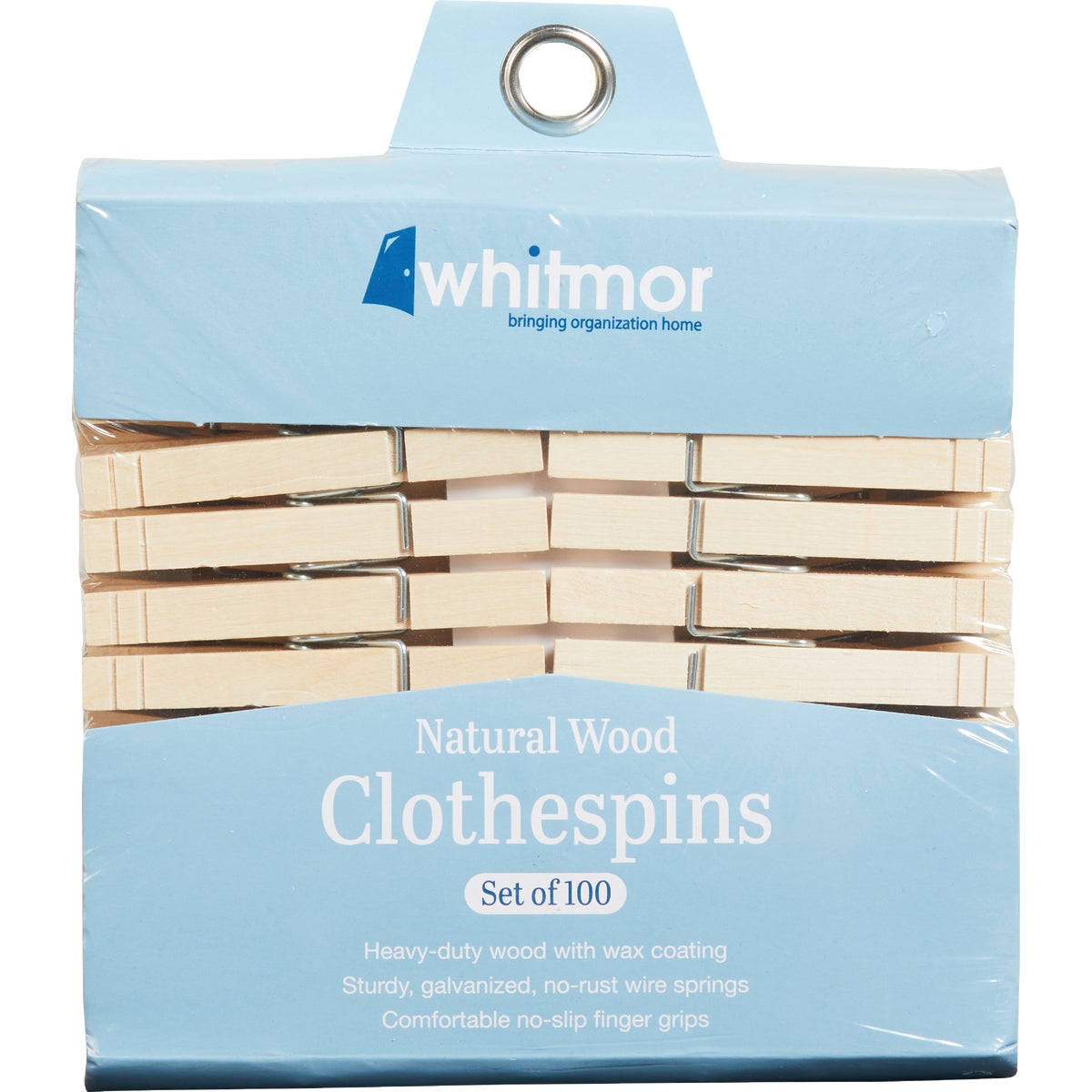 Whitmor Spring Hardwood Clothespins (100-Pack) Image 2