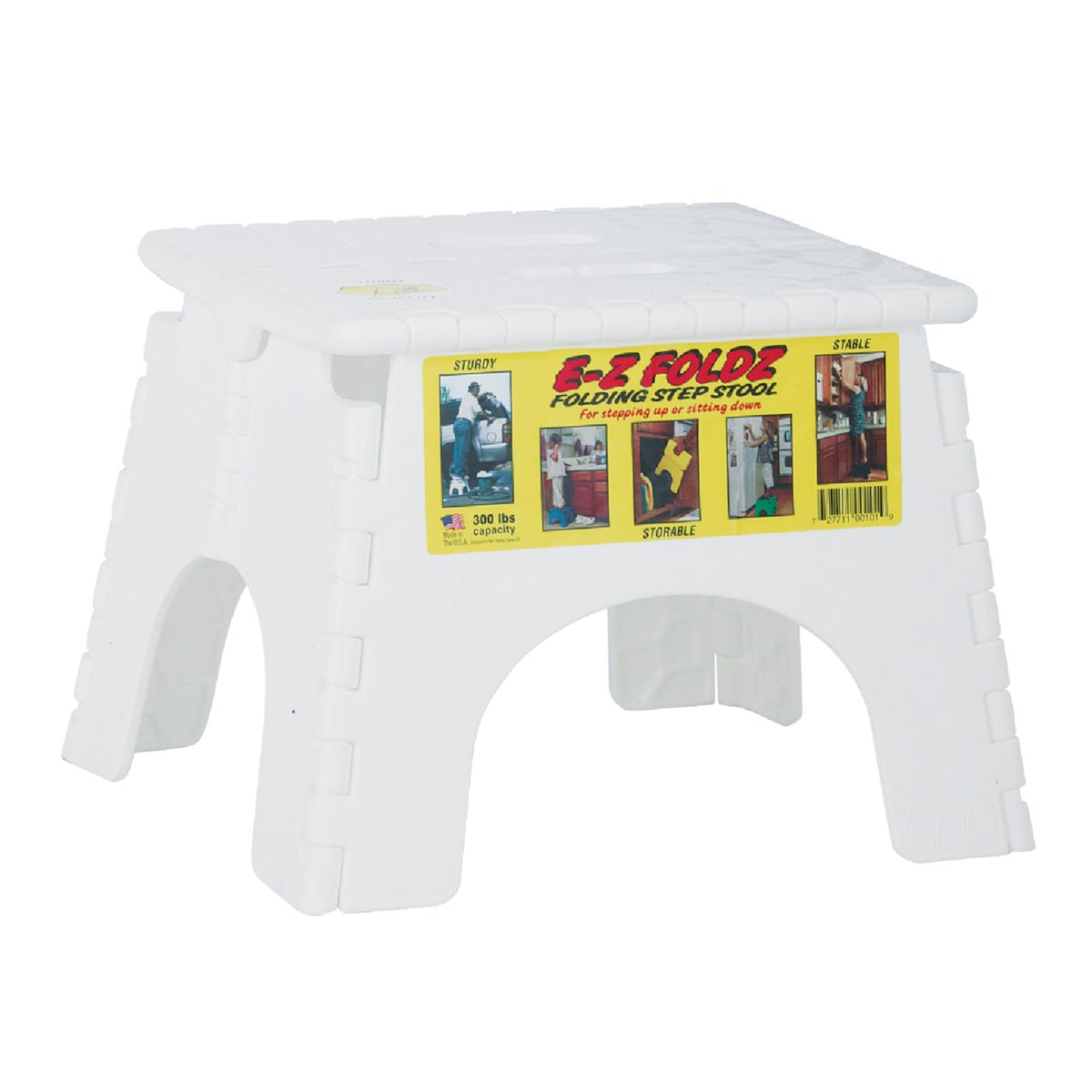 E-Z Foldz 9 In. White 1-Step Folding Step Stool Image 2