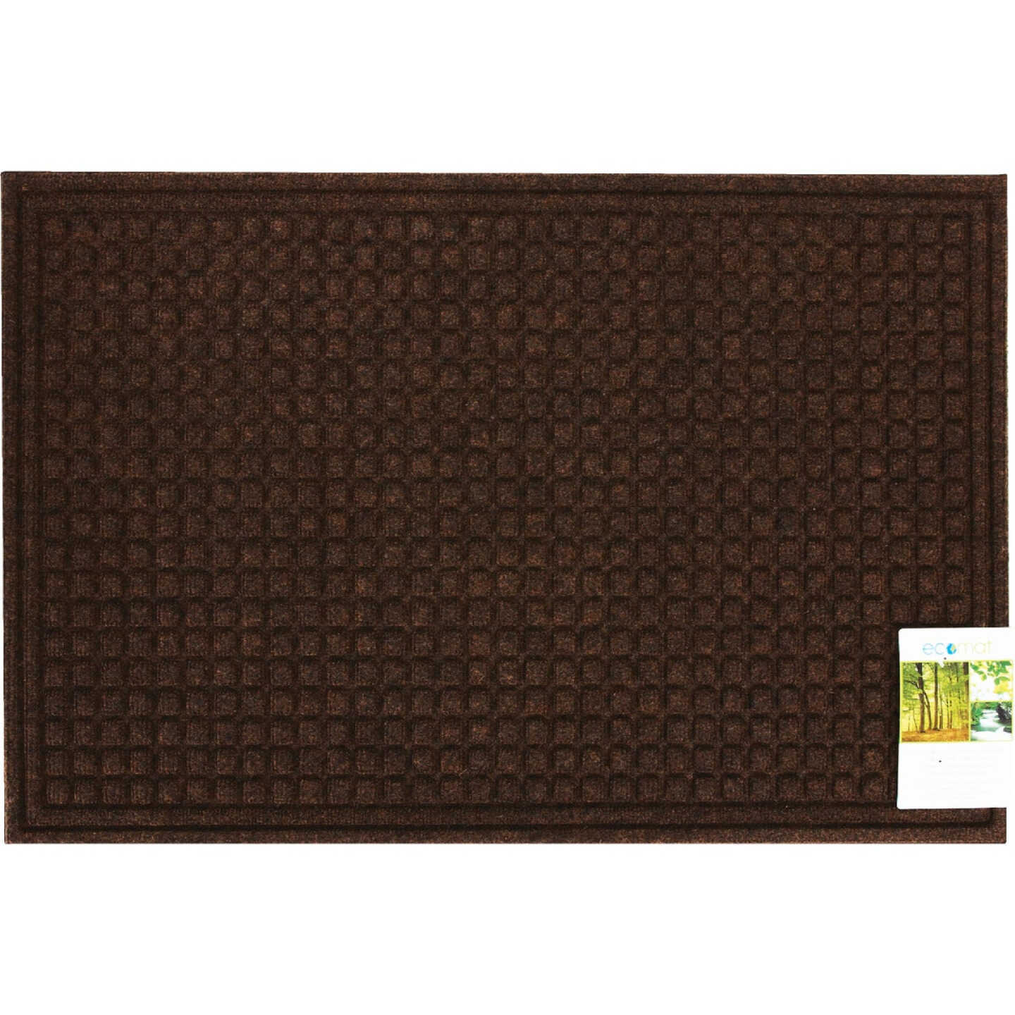 Apache Textures Walnut 24 In. x 36 In. Carpet/Recycled Rubber Door Mat Image 3