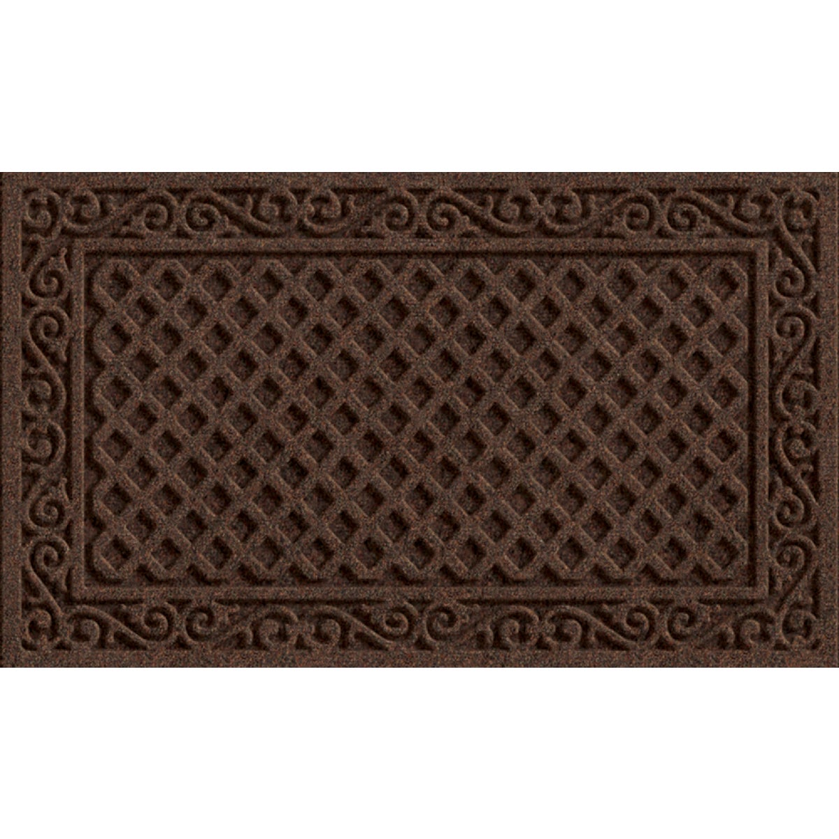 Apache Textures Walnut 18 In. x 30 In. Carpet/Recycled Rubber Door Mat