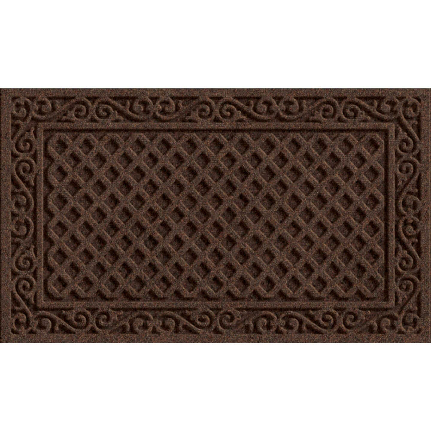 Apache Textures Walnut 18 In. x 30 In. Carpet/Recycled Rubber Door Mat Image 1