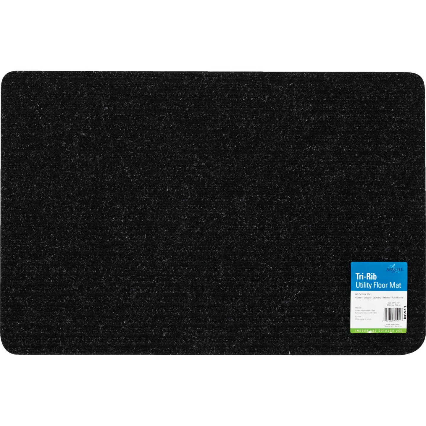 Apache 20 In. x 30 In. Carpet/Recycled Rubber TriRib Door Mat Image 3
