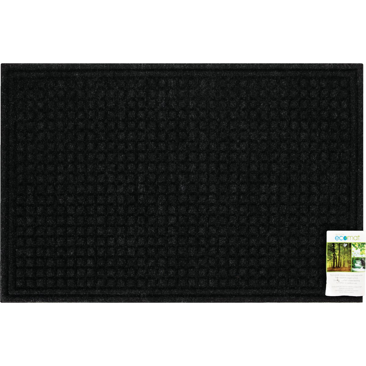 Apache Textures Onyx 24 In. x 36 In. Carpet/Recycled Rubber Door Mat Image 2