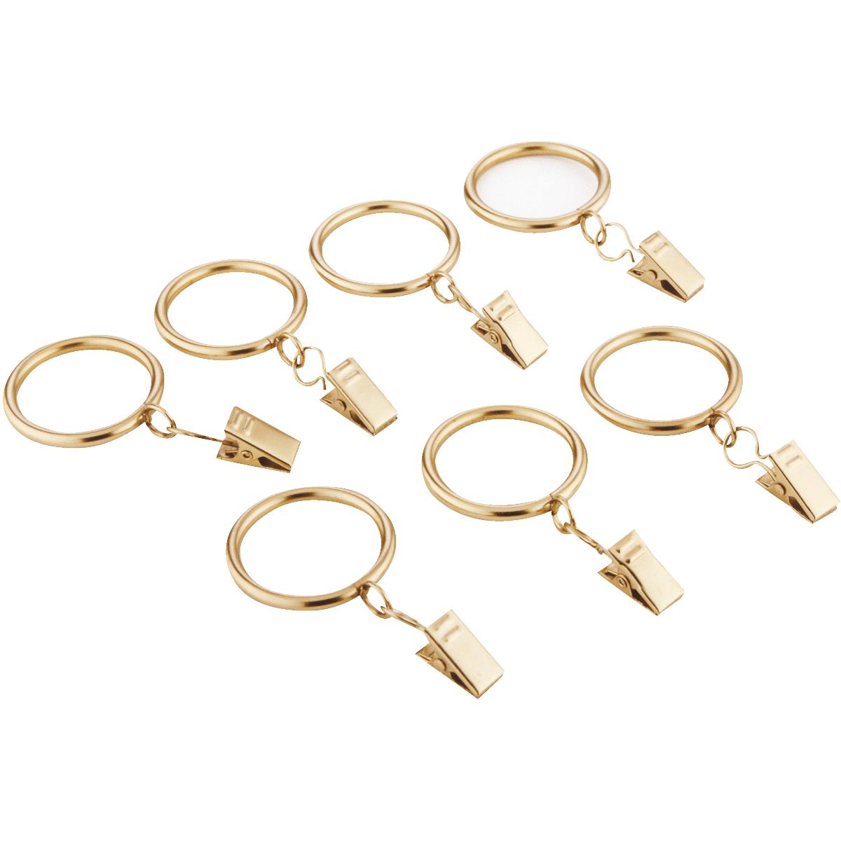 Levolor 1-1/4 In. Clip Curtain Ring, Brass (7-Pack)