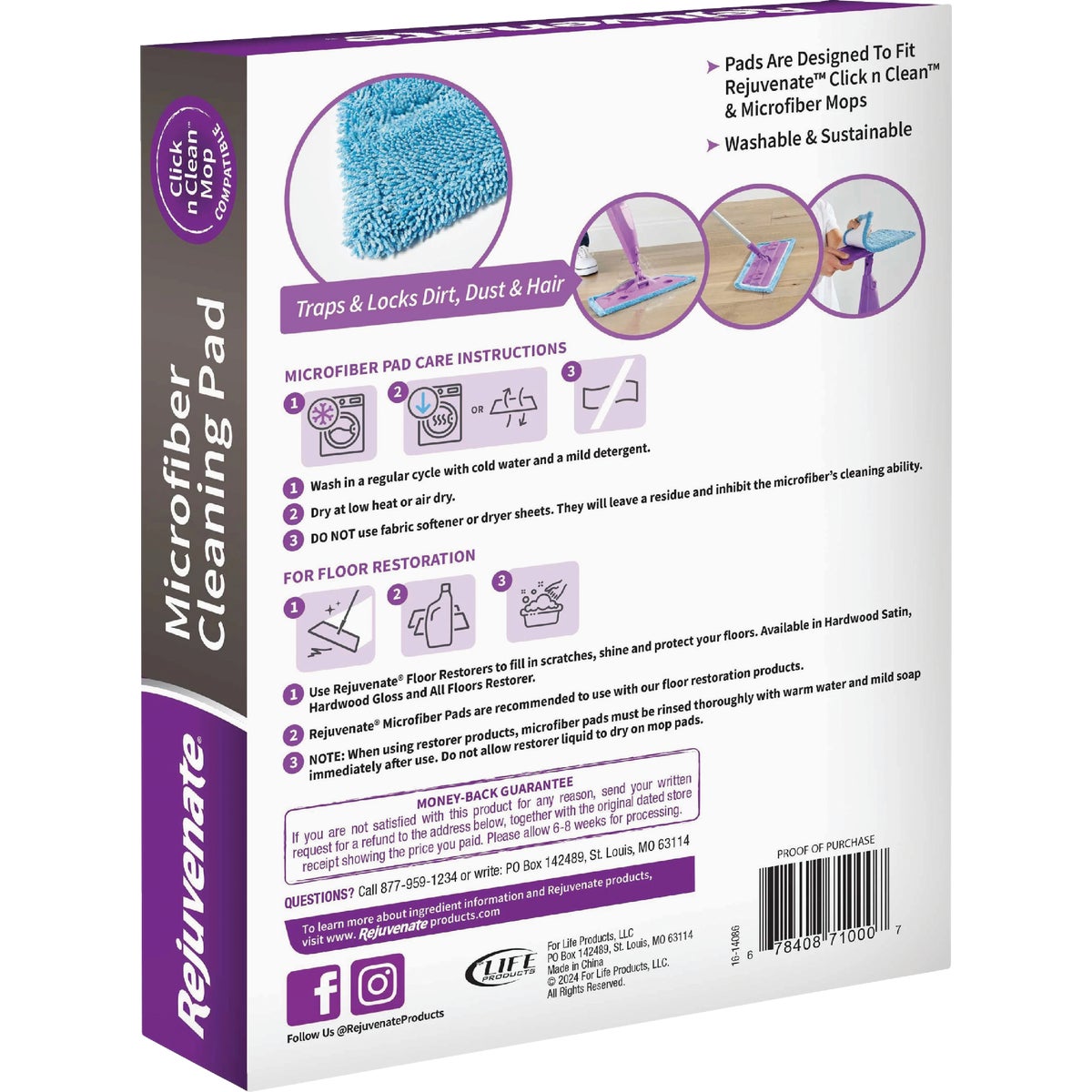 Rejuvenate Click n Clean 9 In. Microfiber Cleaning Pad Image 6